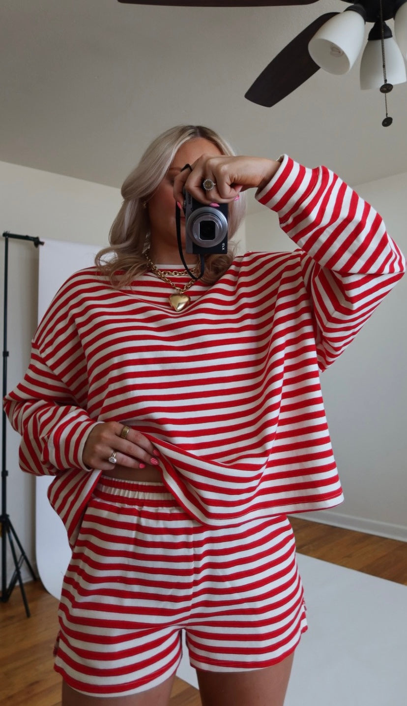 Striped Relaxed Fit Shorts