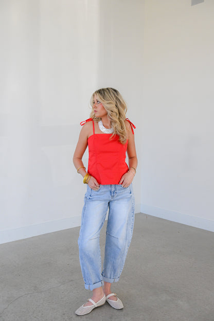 Denim Risen Barrel Jean