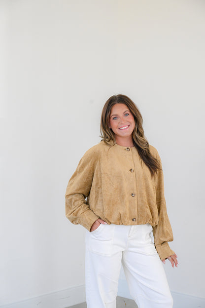 Desert Suede Button-Up Jacket