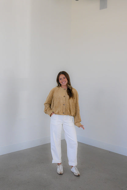 White Risen Barrel Jeans