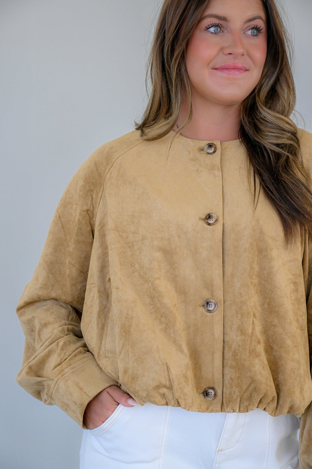 Desert Suede Button-Up Jacket