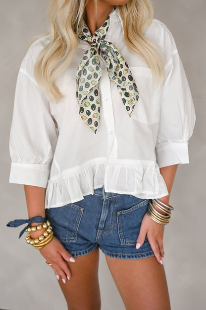 Ruffled Hem Blouse