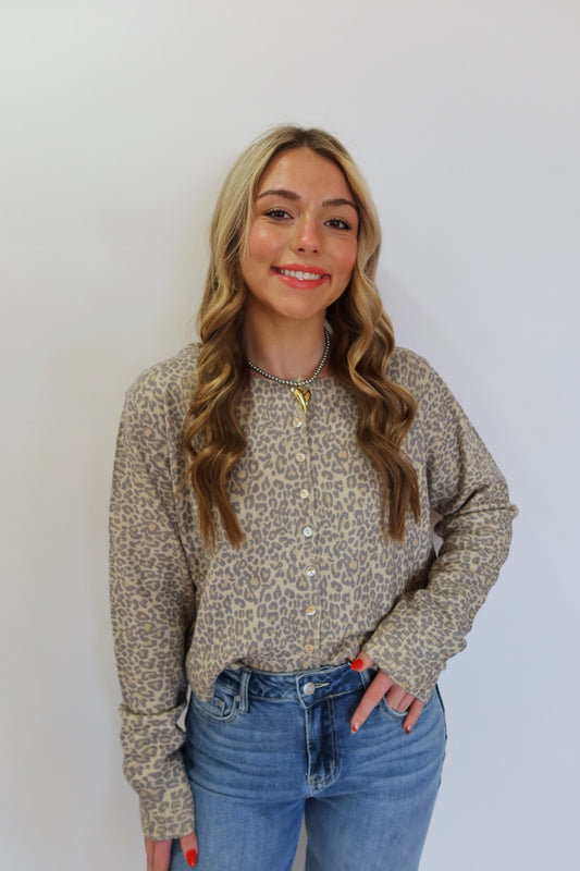 Two Tone Leopard Cardigan